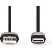 Nedis-USB-2-0-Kabel-Type-C-Male-A-Male-1-0-m-Zwart-CCGB60600BK10-