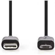 Nedis USB 2.0-Kabel | Type-C™ Male - Micro-B Male | 1,0 m | Zwart [CCGP60750BK10]