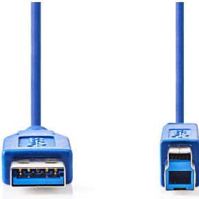 Nedis USB 3.0-Kabel | A Male - B Male | 2,0 m | Blauw [CCGP61100BU20]