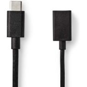 Nedis USB 3.0-Kabel | Type-C Male - A Female | 0,15 m | Zwart [CCGB61710BK02]