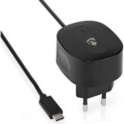 Nedis-Wandoplader-3-0-A-Vaste-kabel-USB-C-Zwart