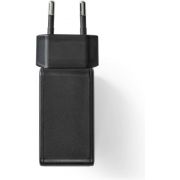Nedis-Wandoplader-4-8-A-4-uitgangen-USB-A-Zwart