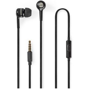 Nedis Wired Headphones | 1.2m Round Cable | In-Ear | Built-in Microphone | Black