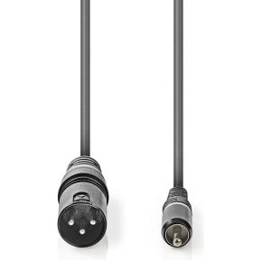 Nedis XLR-Audiokabel | XLR 3-pins male - RCA male | 1,5 m | Grijs
