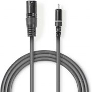 Nedis-XLR-Audiokabel-XLR-3-pins-male-RCA-male-1-5-m-Grijs