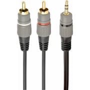 Gembird CCA-352-10M audio kabel 3.5mm 2 x RCA Zwart, Grijs