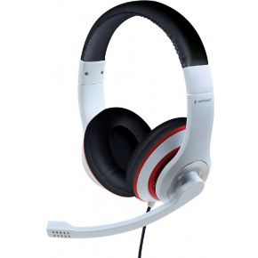 Gembird MHS-03-WTRDBK hoofdtelefoon/headset Bedraad Hoofdband Gamen Zwart, Rood, Wit
