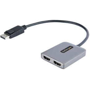 StarTech.com Displayport MST HUB, DP naar Dual HDMI 4K 60Hz, DisplayPort Multi Monitor Adapter met 3