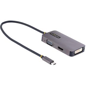 StarTech.com USB-C Display Adapter, USB C naar HDMI DVI VGA Adapter, 4K 60Hz, Aluminium, Video Displ