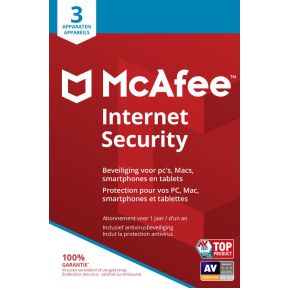 McAfee Internet Security, 3 Devices (Dutch - French)
