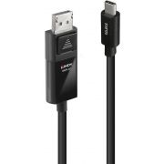 Lindy 1m USB Typ C an DP 4K60 Adapterkabel mit HDR - Digital/Daten Zwart