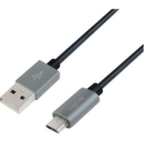LogiLink CU0132 USB-kabel 1 m  USB A (m) to USB C (m) grijs