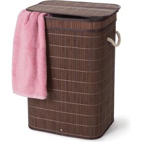 Perel Wasmand Met Deksel Bamboe Rechthoekig Bruin perel kopen in de aanbieding