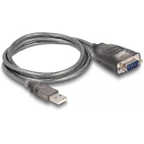 Delock 61400 tussenstuk voor kabels USB A RS-232 Zwart
