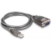 DeLOCK 61400 tussenstuk voor kabels USB A RS-232 Zwart