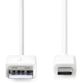 Nedis USB-Kabel | USB 2.0 | USB-A Male | USB-C© Male | 480 Mbps | Vernikkeld | 2.00 m | Rond | PVC | Wit