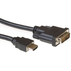 ACT 2 meter HDMI naar DVI-D adapterkabel, 1x HDMI A male, 1x DVI-D single link male 18+1
