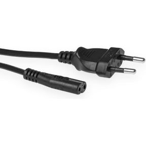 ACT Netsnoer Euro male - C7 female zwart 0,2 m