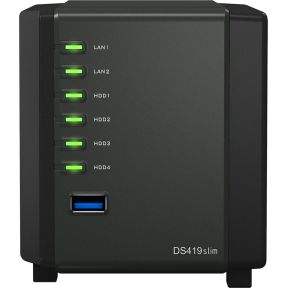 Synology Diskstation Ds419Slim Ethernet Lan Toren Zwart Nas synology kopen in de aanbieding