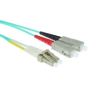 ACT 40 meter LSZH Multimode 50/125 OM3 glasvezel patchkabel duplex met LC en SC connectoren
