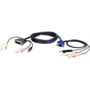 ATEN 2L-7DX2U kabeladapter/verloopstukje HDB-15 Male, USB A, Mini Stereo Jack DVI-I (Single Link), U