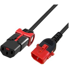 ACT Netsnoer C13 IEC Lock+ - C14 IEC Lock Dual Locking zwart 3 m, PC3605
