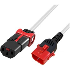 ACT Netsnoer C13 IEC Lock+ - C14 IEC Lock Dual Locking wit 1 m, PC3607