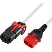 ACT Netsnoer C13 IEC Lock+ - C14 IEC Lock Dual Locking wit 1 m, PC3607