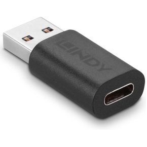 Lindy 41904 tussenstuk voor kabels USB 3.2 Type A USB 3.2 Type C Zwart