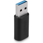 Lindy 41904 tussenstuk voor kabels USB 3.2 Type A USB 3.2 Type C Zwart