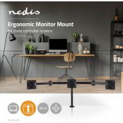Nedis-Ergonomic-Monitor-Mount-Triple-Monitor-Arm-Full-Motion-Black