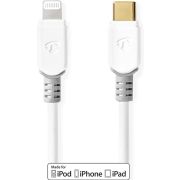 Nedis-Apple-Lightning-Kabel-Apple-Lightning-8-Pins-Male-USB-C-2-00-m-Wit