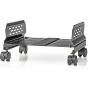 Nedis Ergonomic Desktop Stand | Adjustable Width | 4 Caster Wheels | Black
