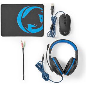 Nedis Gaming Combo Kit | 3-in-1 | Headset, Mouse and Mouse Pad