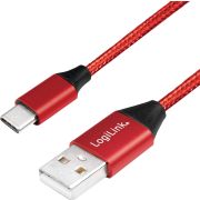 LogiLink CU0147 USB-kabel 0,3 m 2.0 USB A USB C Rood
