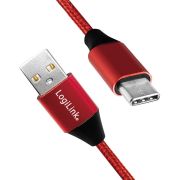 LogiLink-CU0147-USB-kabel-0-3-m-2-0-USB-A-USB-C-Rood