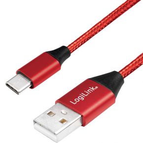 LogiLink CU0148 USB-kabel 1 m 2.0 USB A USB C Zwart, Rood