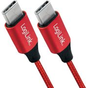 LogiLink-CU0156-USB-kabel-1-m-2-0-USB-B-USB-C-Rood