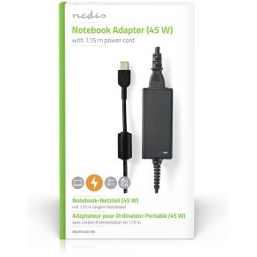 Notebook Adapter 45 W | Lenovo Square 11 x 5.6 mm | 20 V - 2.25 A | Used for LENOVO | Power Cord Inc
