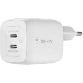 Belkin BoostUp Charge Pro Adapter - 2x USB-C - 45W- Wit