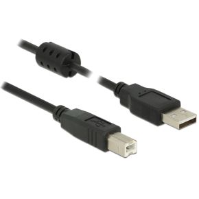 DeLOCK 1m, USB 2.0-A/USB 2.0-B 1m USB A USB B Zwart