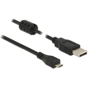 DeLOCK 2m, USB 2.0-A/USB 2.0 Micro-B 2m USB A Micro-USB B Zwart