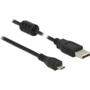 DeLOCK 2m, USB 2.0-A/USB 2.0 Micro-B 2m USB A Micro-USB B Zwart