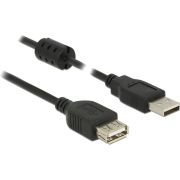 DeLOCK 5m, 2xUSB 2.0-A 5m USB A USB A Zwart