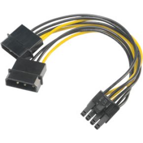 Akasa Stromadapter 4-Pol Molex an PCIe - 15cm - Strom/Netzteil - 0,15 m