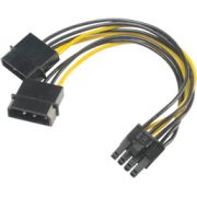 Akasa Stromadapter 4-Pol Molex an PCIe - 15cm - Strom/Netzteil - 0,15 m