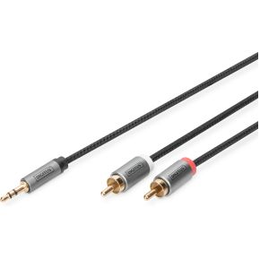 Digitus DB-510330-018-S audio kabel 1,8 m 2 x RCA 3.5mm Zwart