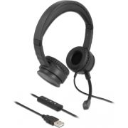 DeLOCK 27180 hoofdtelefoon/headset Bedraad Hoofdband USB Type-A Zwart
