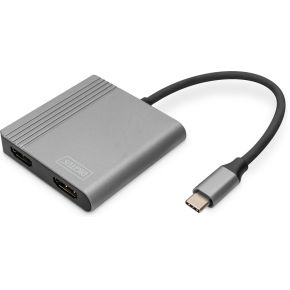 Digitus DA-70828 video kabel adapter 0,18 m USB Type-C 2 x HDMI Grijs