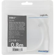 LogiLink-CU0180-USB-kabel-0-8-m-USB-C-Wit